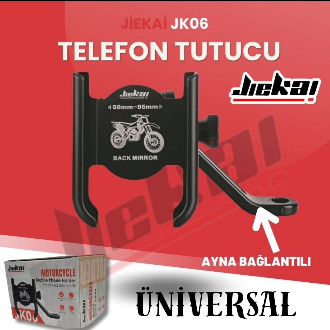 JİEKAİ JK-06 MOTOSİKLET TELEFON TUTUCU * AYNA* BAĞLANTILI 